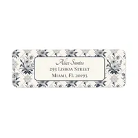 Elegant Floral Tile Pattern Chic Return Address Label