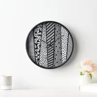 Black and white - modern pattern clock