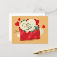 Valentine's Day Wish 3D Retro Holiday Postcard