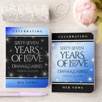 Elegant 67th Star Sapphire Wedding Anniversary Foil Vow Books