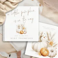 Boho Little Pumpkin on Way Baby Guest Book