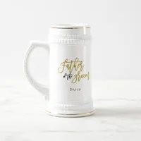 Father of The Groom Gift/Name/Gold & Black Beer Stein