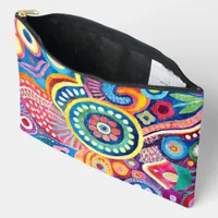 Pretty Colorful Hippie Abstract Accessory Pouch