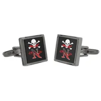 Jolly Roger N Monogram Initial Cufflinks