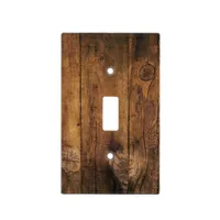 Faux Rustic Barn Wood Light Switch Cover