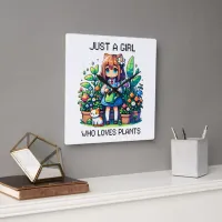 Just a Girl Who Loves Plants Square Wall Clock