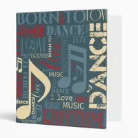 Born to Dance Blue/Red/Gold ID277 3 Ring Binder