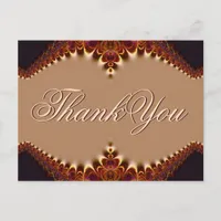 Gold Satin Chocolate Lace Thank You Postcard