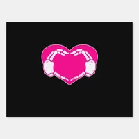 Skeleton Heart Hands Gothic Classic Look Sign