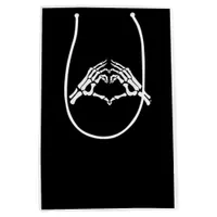 Skeleton Heart And Hands Sign Medium Gift Bag
