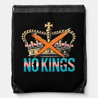 No Kings No Oligarchs  Drawstring Bag