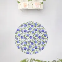 Blue Hydrangeas Botanical Floral Pattern 5ft Round Rug