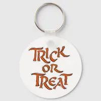 Halloween Trick or Treat Words Keychain