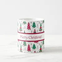Quirky Whimsical Decorated Christmas Trees Doodles Coffee Mug
