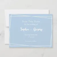 Light Blue Stylish Script Elegant Wedding Save The Date