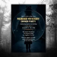 Crime Detective Game Murder Mystery Party Birthday Invitation