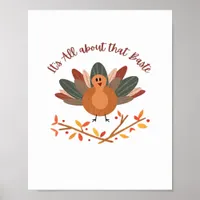 All About That Baste Sloth Classic Whimsical Style Poster