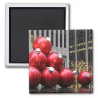 Huge Christmas Ball Ornaments in NYC Magnet