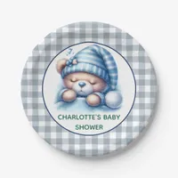 Cute Teddy Bear Baby Shower Paper Plates