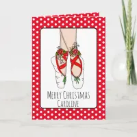 Personalized Ballet Slippers Christmas Card