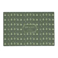 Christmas Trees and Snowflake Pattern Green ID863  Placemat