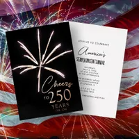 Cheers to 250 Years Fireworks Sestercentennial  Foil Invitation