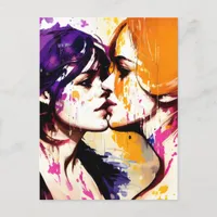 Colorful Kiss Postcard