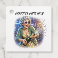Grannies Gone Wild Funny Champagne Bachelorette Favor Tags