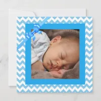 Baby Boy Blue Striped Birthday Announcement