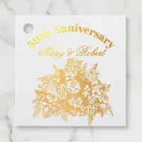 Flourished 50th anniversary - personalized  foil favor tags