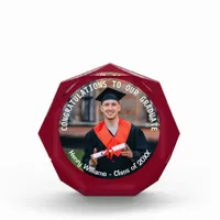 Graduation Congratulations Burgundy Elegant Photo Acrylic Award