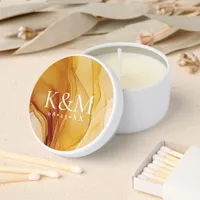 Amber Brandy Abstract Wedding ID1089 Mini Candle Favors