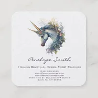 Double Horn Unicorn Square Business Card