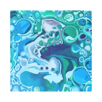 Blue Green Digital Marble Fluid Art   