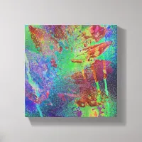 Colorful Abstract Mixed Media Leaf Digital Art Canvas Print