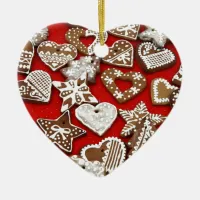 Christmas Gingerbread Cookies Ceramic Ornament