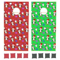 Penguins and Snowflakes Christmas Cornhole Set