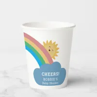 Sunshine Rainbow Baby Shower Modern Gender Neutral Paper Cups