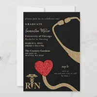 Nursing Registered Nurse RN Photo Graduation  Invitation