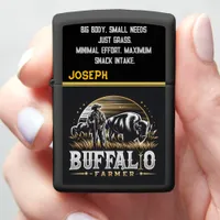 Tending to Bison at Dusk Zippo Lighter