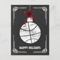 chalkboard basketball player Christmas Cards