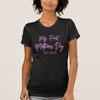 My First Mother's Day | Est. 2025 | New Mom Pink T-Shirt