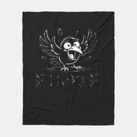 Crow, Retro F-Caw-F Bird Crow Funny Crow Bird Cawi Fleece Blanket