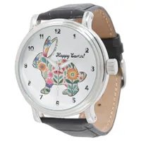 Flourished Easter Bunny Silhouette  Watch