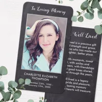 Memorial Photo Sympathy Slate Funeral Prayer Card