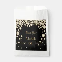 Black gold name thank you 80th birthday favor bag