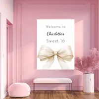 Cream beige Sweet 16 welcome Poster