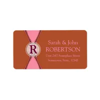 Simple Earth Pink Monogram Address Label