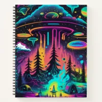 Psychedelic UFO Fantasy Art Notebook