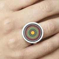 African Traditional Circles Pattern Ring